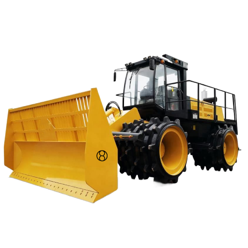 Heavy-Duty Landfill Compactor with Grid Blade